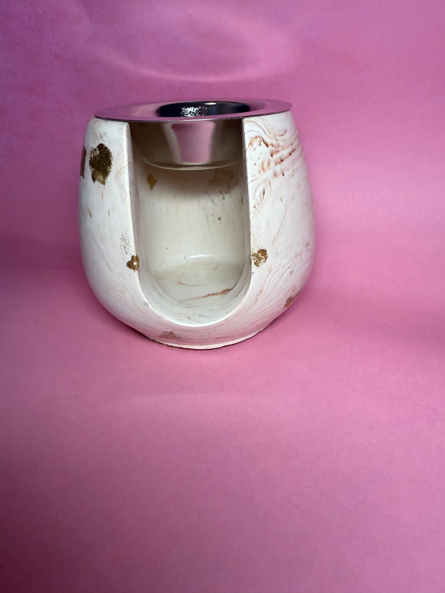 Brûle-parfum fait main rosé